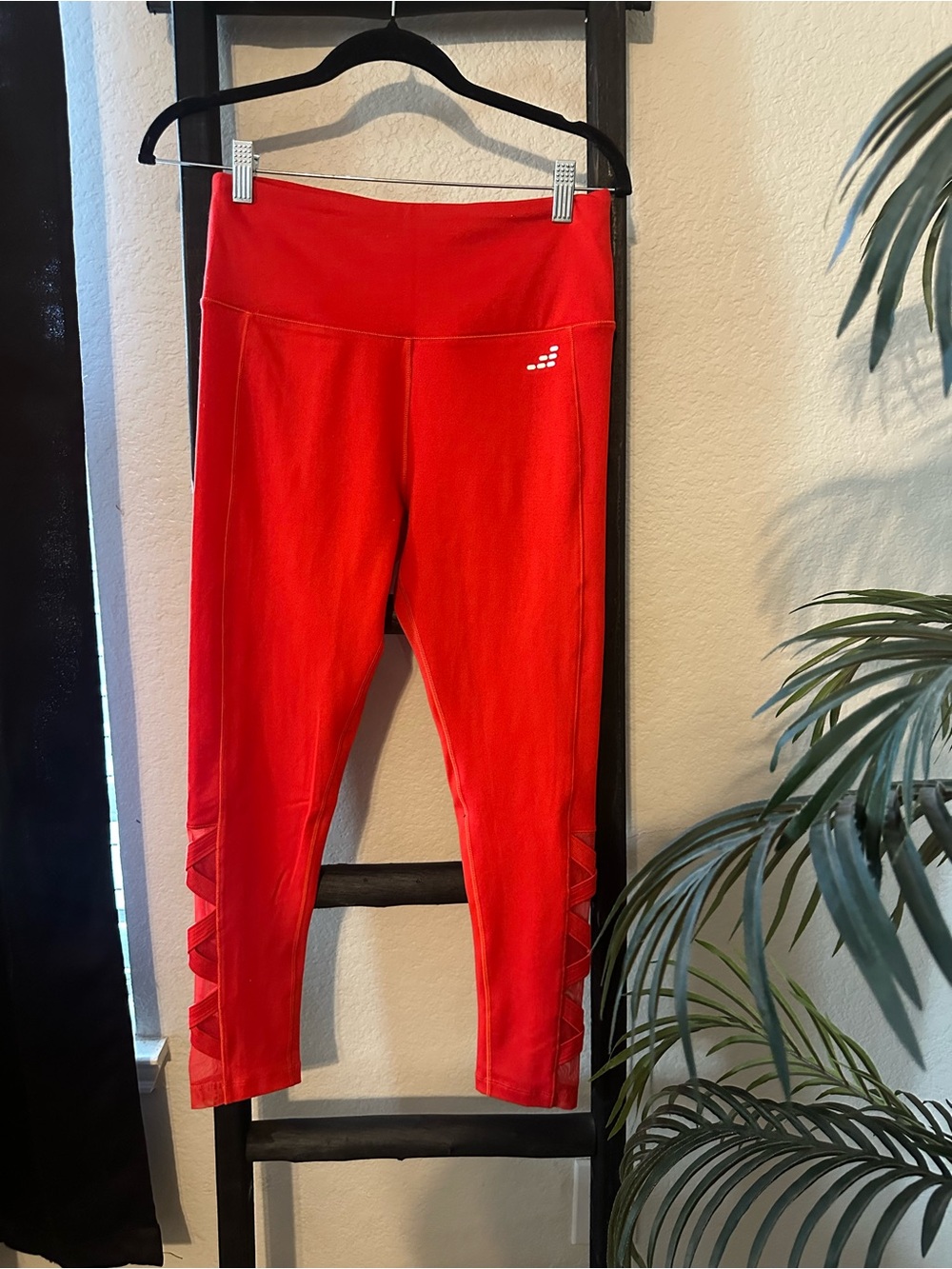 bcg Bright Red Women’s Active Leggings with Side Cutouts
